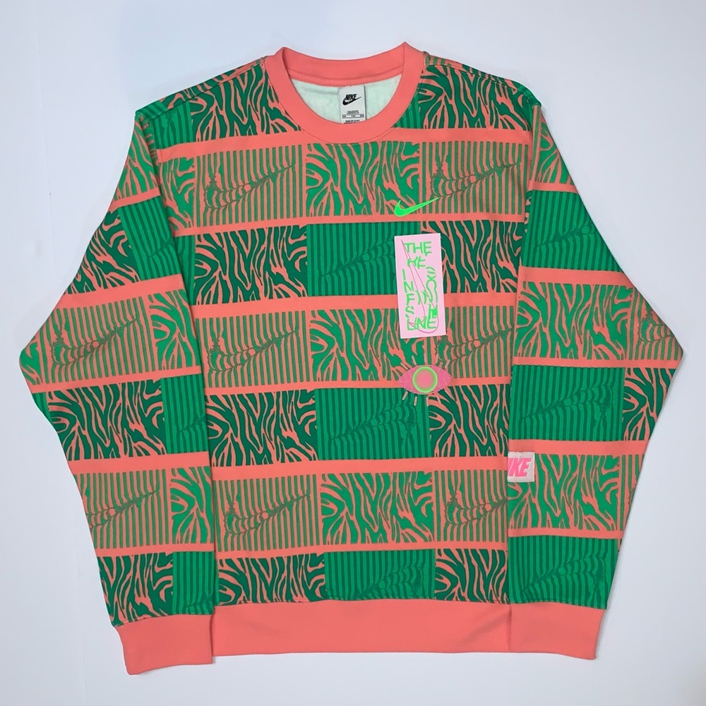 Nike Sportswear Club Fleece Men’s Trippy Safari Sweatshirt-Size XXL-Tall New - Picture 2 of 10
